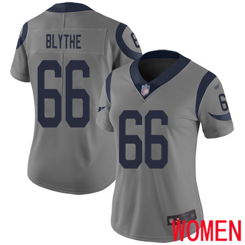 Los Angeles Rams Limited Gray Women Austin Blythe Jersey NFL Football #66 Inverted Legend->youth nfl jersey->Youth Jersey